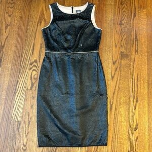 Rose detailed leather dress